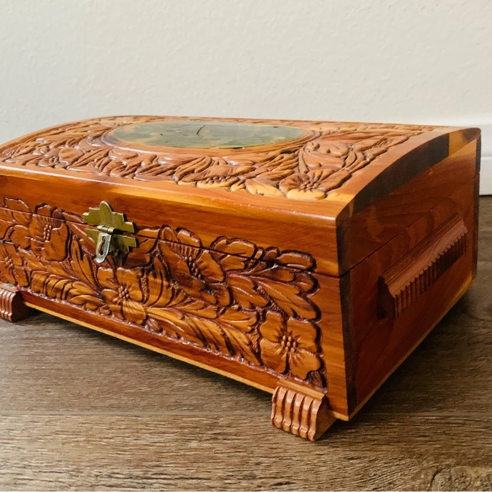 Wooden box with mirror